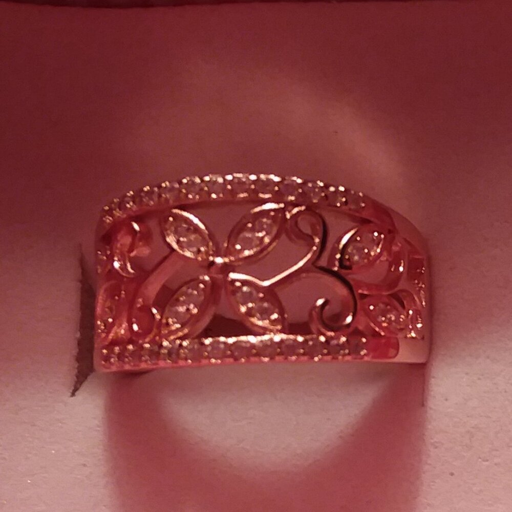 Sterling Silver Rose Gold Ring - Picture 3 of 4